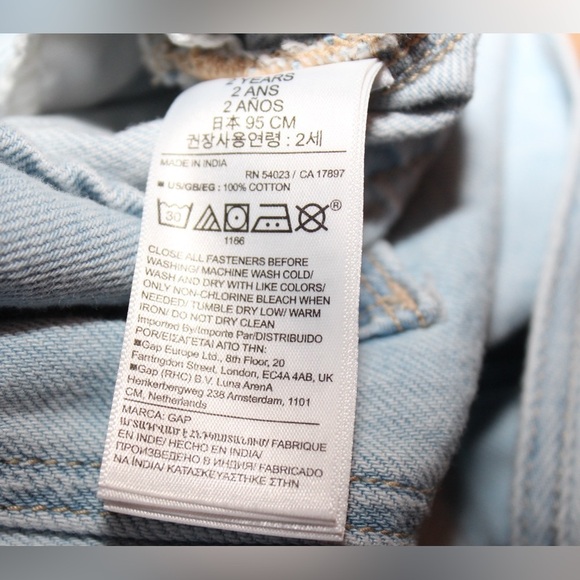 Gap Toddler Girls Denim Shortalls 2T Ruffle Summer - Picture 6 of 6